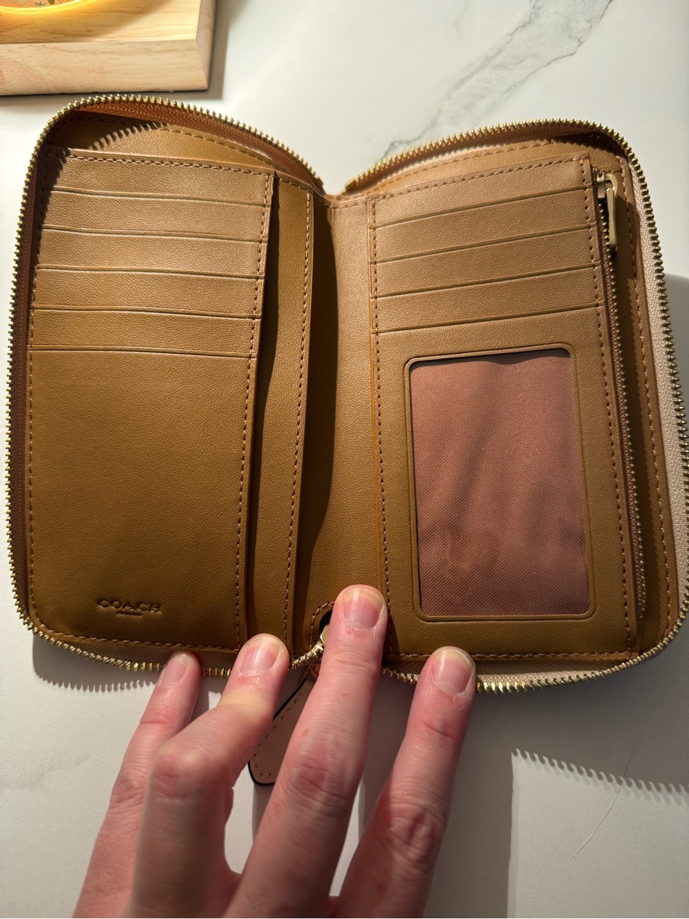 Coach Zip-Around Signature Canvas Wallet - Tan - Picture 3 of 3